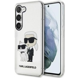 Etui Karl Lagerfeld Glitter Karl&Choupette na Samsung Galaxy S23 - przezroczyste