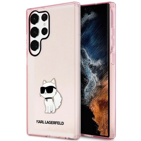 Etui Karl Lagerfeld Ikonik Choupette na Samsung Galaxy S23 Ultra - różowe