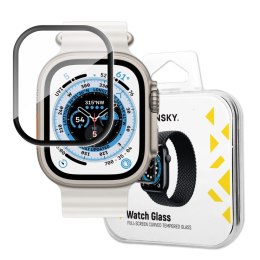 Wozinsky Full Glue Tempered Glass szkło hartowane do Apple Watch Ultra 49 mm 9H na cały ekran z czarną ramką