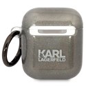 Etui Karl Lagerfeld Glitter Karl&Choupette na AirPods 1/2 - czarne