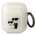 Etui Karl Lagerfeld Glitter Karl&Choupette na AirPods 1/2 - przezroczyste