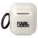 Etui Karl Lagerfeld Glitter Karl&Choupette na AirPods 1/2 - przezroczyste