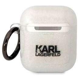 Etui Karl Lagerfeld Glitter Karl&Choupette na AirPods 1/2 - przezroczyste