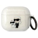 Etui Karl Lagerfeld Glitter Karl&Choupette na AirPods 3 - przezroczyste