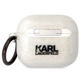 Etui Karl Lagerfeld Glitter Karl&Choupette na AirPods 3 - przezroczyste