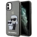 Etui Karl Lagerfeld Glitter Karl&Choupette na iPhone 11 / Xr - czarne