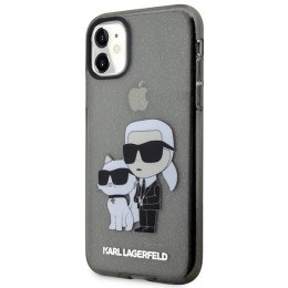 Etui Karl Lagerfeld Glitter Karl&Choupette na iPhone 11 / Xr - czarne