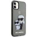 Etui Karl Lagerfeld Glitter Karl&Choupette na iPhone 11 / Xr - czarne