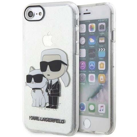 Etui Karl Lagerfeld Glitter Karl&Choupette na iPhone 7 / 8 / SE 2020 / SE 2022 - przezroczyste