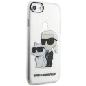 Etui Karl Lagerfeld Glitter Karl&Choupette na iPhone 7 / 8 / SE 2020 / SE 2022 - przezroczyste