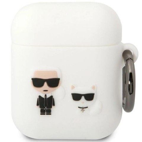 Etui Karl Lagerfeld Silicone Karl&Choupette na AirPods 1/2 - białe