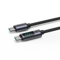 Kabel Joyroom Prism Series A16 USB-C / USB-C 100W 1.2m z wyświetlaczem LED - czarny