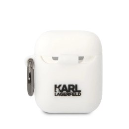 Etui Karl Lagerfeld Silicone Karl Head 3D na AirPods 1/2 - białe