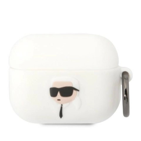 Etui Karl Lagerfeld Silicone Karl Head 3D na AirPods Pro - białe