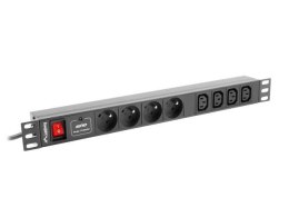 LANBERG Listwa zasilająca Lanberg do RACK 1U 10A PDU 4x PL + 4x IEC C13 2m czarna