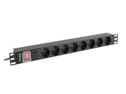 LANBERG Listwa zasilająca Lanberg do RACK 1U 16A PDU 8x Schuko 2m czarna