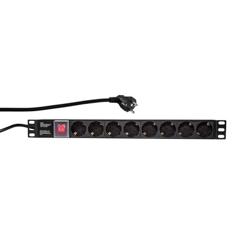 LogiLink Listwa zasilająca LogiLink do szaf PDU8C01 19" 16A PDU 8x Schuko 2m czarna