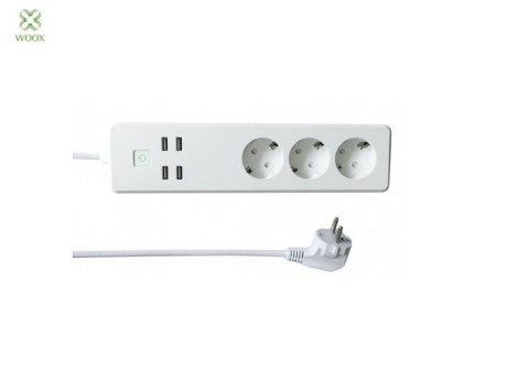 WOOX Listwa zasilająca Smart Woox Wi-Fi 3xSchuko, 4xUSB