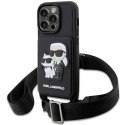 Etui Karl Lagerfeld Crossbody Saffiano Karl&Choupette na iPhone 14 Pro - czarne