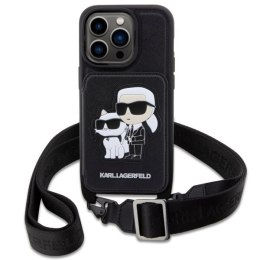 Etui Karl Lagerfeld Crossbody Saffiano Karl&Choupette na iPhone 14 Pro - czarne