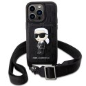 Etui Karl Lagerfeld Crossbody Saffiano Monogram Ikonik na iPhone 14 Pro - czarne