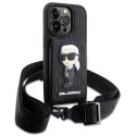 Etui Karl Lagerfeld Crossbody Saffiano Monogram Ikonik na iPhone 14 Pro - czarne