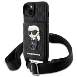 Etui Karl Lagerfeld Crossbody Saffiano Monogram Ikonik na iPhone 14 - czarne