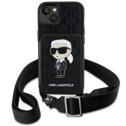 Etui Karl Lagerfeld Crossbody Saffiano Monogram Ikonik na iPhone 14 - czarne