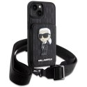 Etui Karl Lagerfeld Crossbody Saffiano Monogram Ikonik na iPhone 14 - czarne