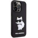 Etui Karl Lagerfeld Rubber Choupette 3D na iPhone 14 Pro - czarne