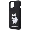 Etui Karl Lagerfeld Rubber Choupette 3D na iPhone 14 - czarne