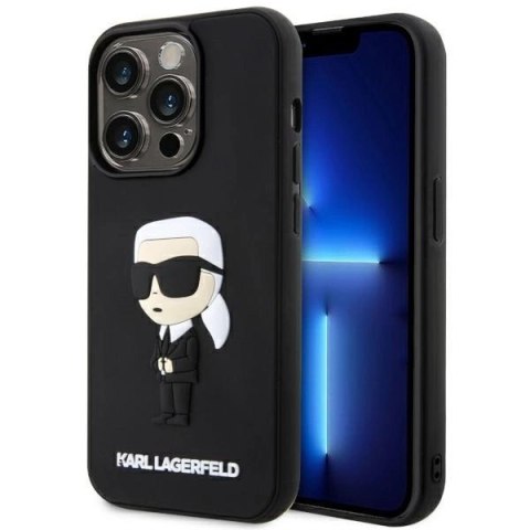 Etui Karl Lagerfeld Rubber Ikonik 3D na iPhone 14 Pro Max - czarne