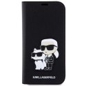 Etui Karl Lagerfeld Saffiano Karl&Choupette na iPhone 14 Pro - czarne