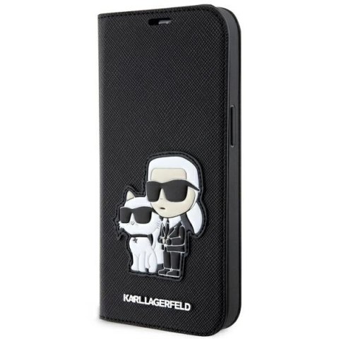 Etui Karl Lagerfeld Saffiano Karl&Choupette na iPhone 14 - czarne