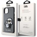 Etui Karl Lagerfeld Saffiano Karl&Choupette na iPhone 14 - srebrne