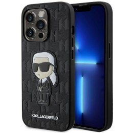 Etui Karl Lagerfeld Saffiano Monogram Ikonik na iPhone 14 Pro - czarne