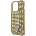 Etui Guess Rhinestone Triangle na iPhone 14 Pro - złote