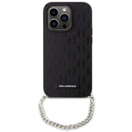 Etui Karl Lagerfeld Saffiano Monogram Chain na iPhone 14 Pro Max - czarne