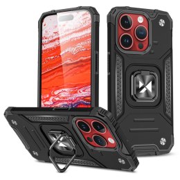 Pancerne etui z uchwytem na palec do iPhone 15 Pro Wozinsky Ring Armor - czarne