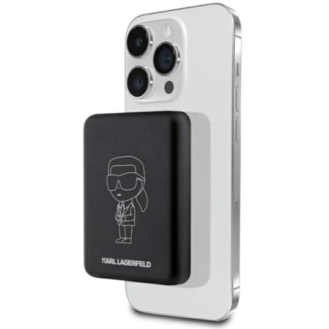 Powerbank indukcyjny Karl Lagerfeld Ikonik MagSafe 5W 3000mAh - czarne