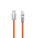 Kabel kątowy Dudao L24AC USB-A - USB-C o rotacji 180° 120W 1m - pomarańczowy