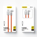 Kabel kątowy Dudao L24AC USB-A - USB-C o rotacji 180° 120W 1m - pomarańczowy