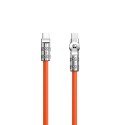 Kabel kątowy Dudao L24CC USB-C - USB-C o rotacji 180° 120W 1m - pomarańczowy