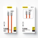 Kabel kątowy Dudao L24CC USB-C - USB-C o rotacji 180° 120W 1m - pomarańczowy