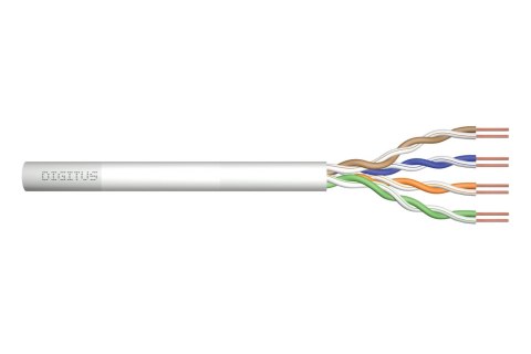 Digitus Kabel teleinformatyczny instalacyjny DIGITUS kat.5e, U/UTP, Eca, drut, AWG 24/1, PVC, 305m, szary, karton