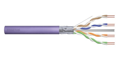 Digitus Kabel teleinformatyczny instalacyjny DIGITUS kat.6, F/UTP, B2ca, drut, AWG 23/1, LSOH, 500m, fioletowy, szpula