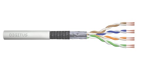 Digitus Kabel teleinformatyczny patchcordowy DIGITUS kat.5e, SF/UTP, linka, AWG 26/7, PVC, 100m, szary, karton