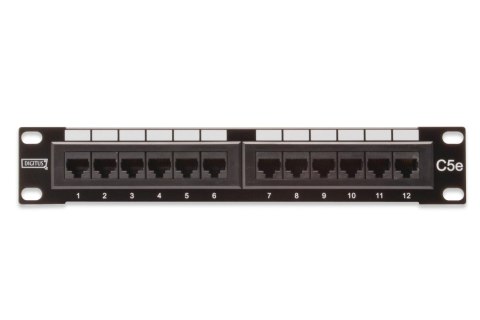 Digitus Patch panel DIGITUS 10" 12x RJ45 UTP kat. 5e 1U (RAL 9005)