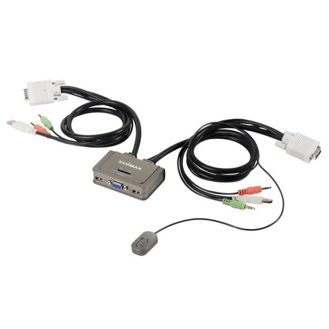 EDIMAX TECHNOLOGY Switch KVM Edimax EK-2U2CA 2xUSB z kablami i audio