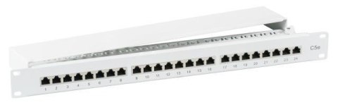 EFB-Elektronik Patch panel EFB-Elektronik 37668.1M, 24 porty RJ45 Cat5e STP, 1U, z tacką na kable i z pokrywą, szary